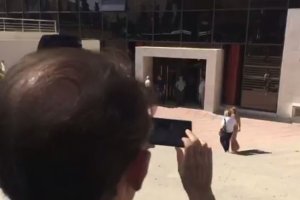 Juana Rivas a su llegada a los juzgados. TV