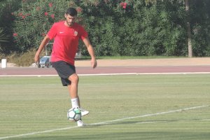 Javi Álamo, este miércoles en el campo Anexo.