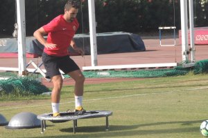 Juan Muñoz, este miércoles en el campo Anexo.