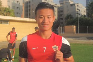 Lin, este miércoles en el campo de la Vega de Acá.