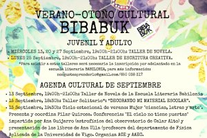 Agenda cultural de Bibabuk para este mes de septiembre.