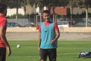 Lin en el entrenamiento de este viernes.