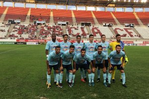 El once del CD El Ejido en la Nueva Condomina.