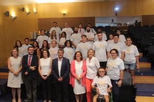 En primera línea, Pilar Sánchez, UAL; Jorge Sáinz, secretario general de Ministerio;?Teresa Ortega, vicerrectora de la UGR; Carmelo Rodríguez, rector