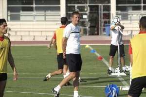Luis Miguel Ramis en el entrenamientos.