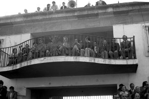 El palco del estadio de la Falange el domingo 17 de febrero de 1974.