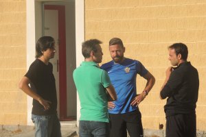 Ibán Andrés, Corona, Ricardo Molina y Fran Fernández, este lunes.