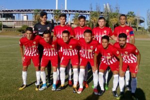 El once del filial ante el Huétor Tájar.