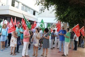La protesta tuvo lugar ayer por la mañana, entre las 10 y las 10.15 horas, frente a los Nuevos Ministerios.
