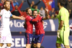 La celebración del 2-1.