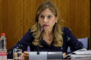 Marina Álvarez, ayer en la comisión de Salud del Parlamento andaluz.