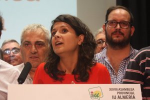 María Jesús Amate tras conocer el resultado de la votación (Foto: IU Provincial)