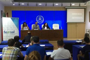 Inauguración con Manuela Aránega, Miguel Ángel Tortosa y María del MarAyala