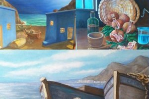 Composición con varias obras del artista.