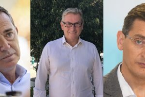 Imagen de los tres candidatos a secretario general del PSOE Almería.