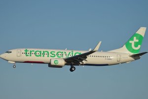 Una aeronave de Transavia en pleno vuelo