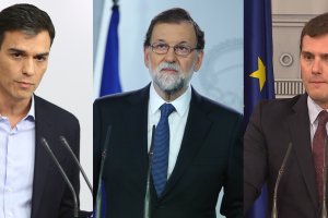 Pedro Sánchez, Mariano Rajoy y Albert Rivera