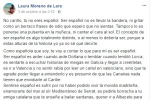 Comentario publicado en las redes sociales.