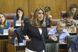 Susana Díaz, ayer en el Parlamento.