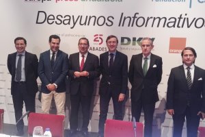 Juan Manuel Moreno ha participado esta mañana en el desayuno organizado por Europa Press.