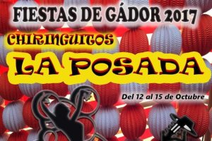 Una peña rojiblanca en las fiestas de Gádor.