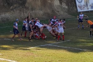 El partido en acción.