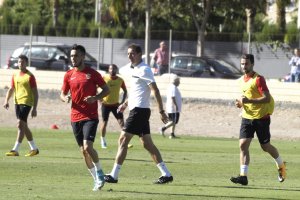 Ramis en el entrenamiento de ayer.