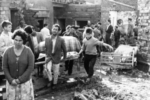 Barrio de las Arenas en Tarrasa donde vivían centenares de familias almerienses tirando de una mesa y colchones tras la terrible riada de 1962.
