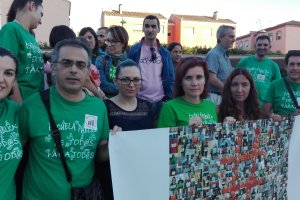 Docentes interinos participantes en la protesta organiza en Almería.