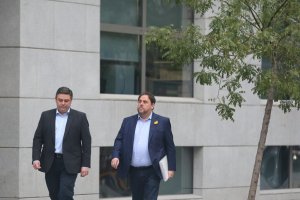 Oriol Junqueras a su entrada a la Audiencia Nacional.