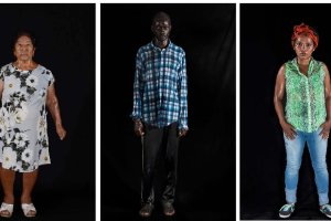 Tres de los retratos de Francisco Uceda (Domitila, Raimundo e Inalda) que pueden verse en Nueva York. Foto: F. Uceda