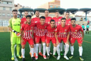 El once del Almería B en Melilla.