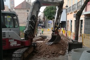 Imagen de las obras en marcha en el momento en el que apareció la muralla