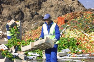 Agricultores arrojan mercancía en protesta por los bajos precios en el año 2014.