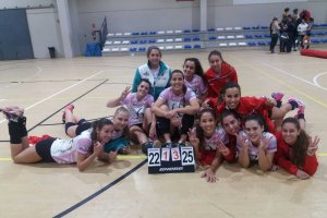 Almería Sostenible Mintonette celebrando la victoria.