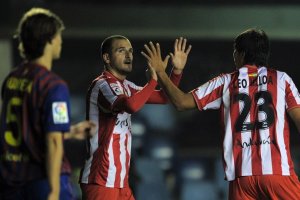 Soriano y Ulloa en el Barcelona B 3-3 Almería.