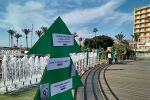 Árboles plantados ayer en la parte final de la Rambla.