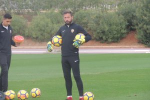 Ricardo Molina en el entrenamiento de este lunes.