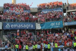 La afición del Almería en el Nuevo Los Cármenes hace varias temporadas