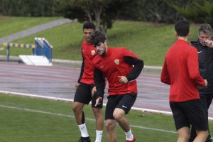 José Ángel Pozo en el entrenamiento.