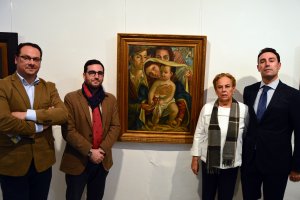En la inauguración, Juan M. Martín Robles, Carlos Sánchez, Trina Perceval de la Cámara y Jesús Ruz de Perceval.