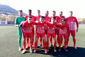 El once del Almería B en Loja.