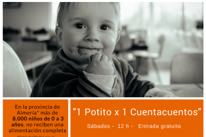 Cartel de la Campaña 1 Potito x 1 Cuentacuentos de Librerías Picasso y QueIdea en Almería