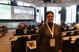 Guadalupe López en la cita Info Day en Bruselas