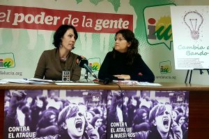 Rueda de prensa de Sempere y Amate en la sede de IU.