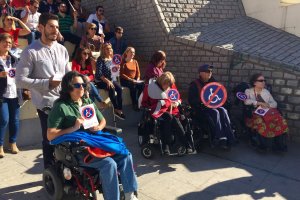Protesta de personas con discapacidad. Fotografía de archivo.