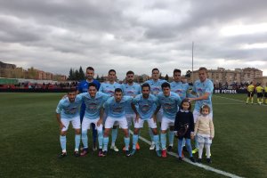 El once del Club Deportivo?El Ejido en el partido frente al filial nazarí.