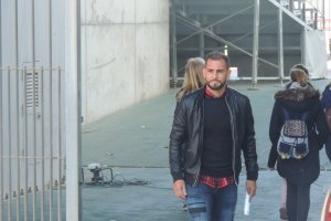 Nauzet saliendo este martes del Estadio de los Juegos Mediterráneos.