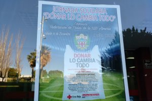 El cartel del partido solidario.