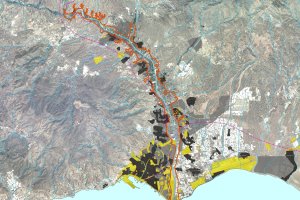 Vista aérea de parte de la zona a incluir en el Plan Especial de la Vega del Río Andarax.
